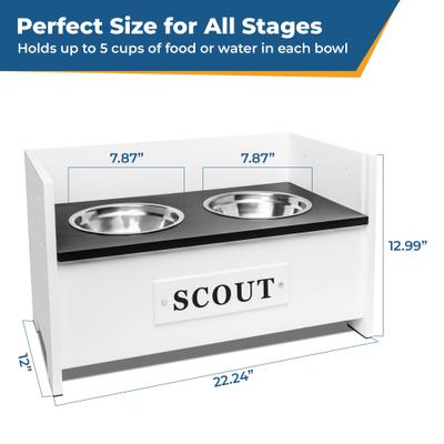 Show full view: GoTags Personalized Adjustable Elevated Dog Bowls, 10-cup slide 7 of 8