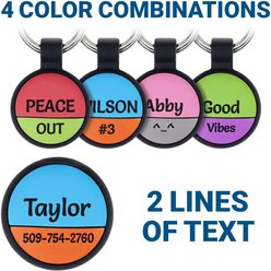 GoTags Personalized AirTag Holder for Collar Dog & Cat ID Tag, Green & Purple slide 2 of 4