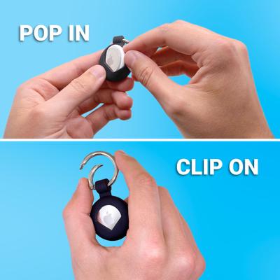 Show full view: GoTags Personalized AirTag Holder for Collar Dog & Cat ID Tag, Green & Purple slide 4 of 5