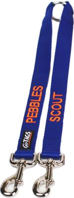 Show full view: GoTags Personalized Dual Dog Leash Coupler, Blue, Small slide 1 of 6
