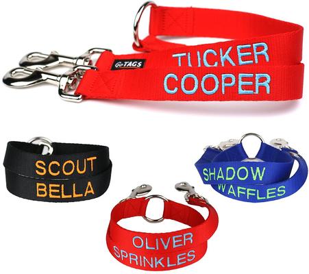 Show full view: GoTags Personalized Dual Dog Leash Coupler, Red, Large slide 3 of 6