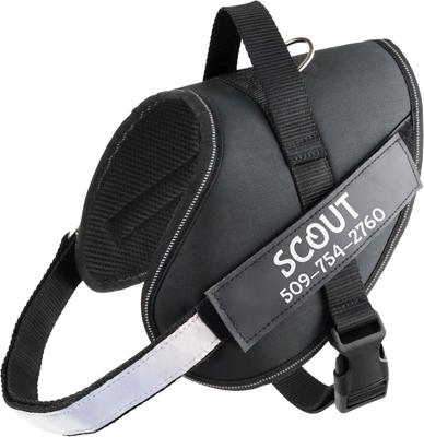 Show full view: GoTags Personalized Nylon Reflective No Pull Dog Harness, Black, Medium slide 1 of 8