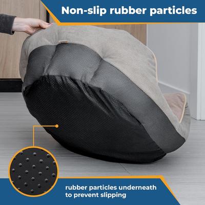 Show full view: GoTags Personalized with Custom Embroidered Pet Name Round Sofa Orthopedic Bolster Dog & Cat Bed, Olive/Beige, Large slide 7 of 9