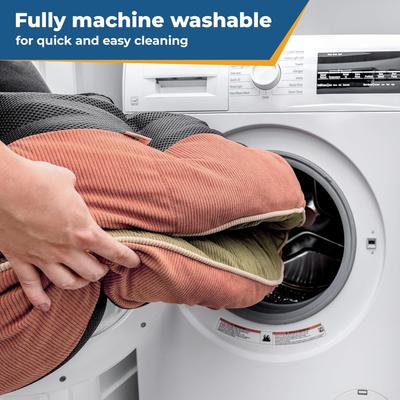 Show full view: GoTags Personalized with Custom Embroidered Pet Name Round Sofa Orthopedic Bolster Dog & Cat Bed, Purple/Teal, Large slide 5 of 9