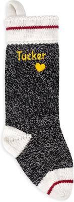 Show full view: GoTags Christmas Personalized Wool Knit Dog & Cat Stocking, Dark Gray slide 1 of 6