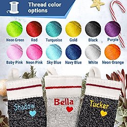 GoTags Christmas Personalized Wool Knit Dog & Cat Stocking, Light Gray slide 2 of 5