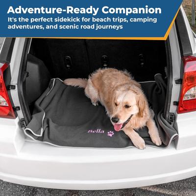 Show full view: GoTags Sherpa Fleece Personalized Dog Blanket, Grey, Large slide 5 of 8