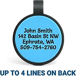 GoTags Silent Silicone I'm Lost! Call My People Personalized Dog ID Tag, Blue slide 2 of 3