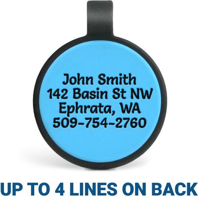Show full view: GoTags Silent Silicone Oh Shit! I'm Lost Personalized Dog ID Tag, Blue slide 3 of 5