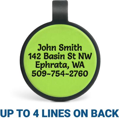 Show full view: GoTags Silent Silicone Oh Shit! I'm Lost Personalized Dog ID Tag, Green slide 2 of 4