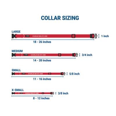 Show full view: GoTags Small Font Personalized Dog Collar, Red, Small slide 2 of 6