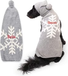 GoTags Snowflake Wool Personalized Dog Sweater, Medium