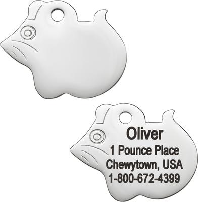 Show full view: GoTags Stainless Steel Personalized Cat ID Tag, Mouse slide 1 of 6