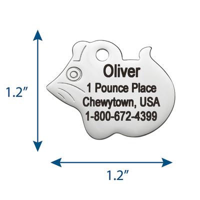 Show full view: GoTags Stainless Steel Personalized Cat ID Tag, Mouse slide 5 of 6