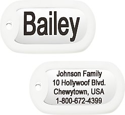 GoTags Stainless Steel Personalized Silencer Dog ID Tag, Rectangle, Regular