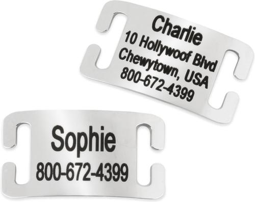 Show full view: GoTags Stainless Steel Slide-On Personalized Dog & Cat ID Tag, Open Design, Small slide 1 of 7