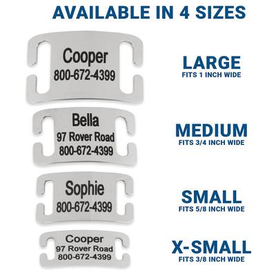 Show full view: GoTags Stainless Steel Slide-On Personalized Dog & Cat ID Tag, Open Design, Small slide 3 of 7