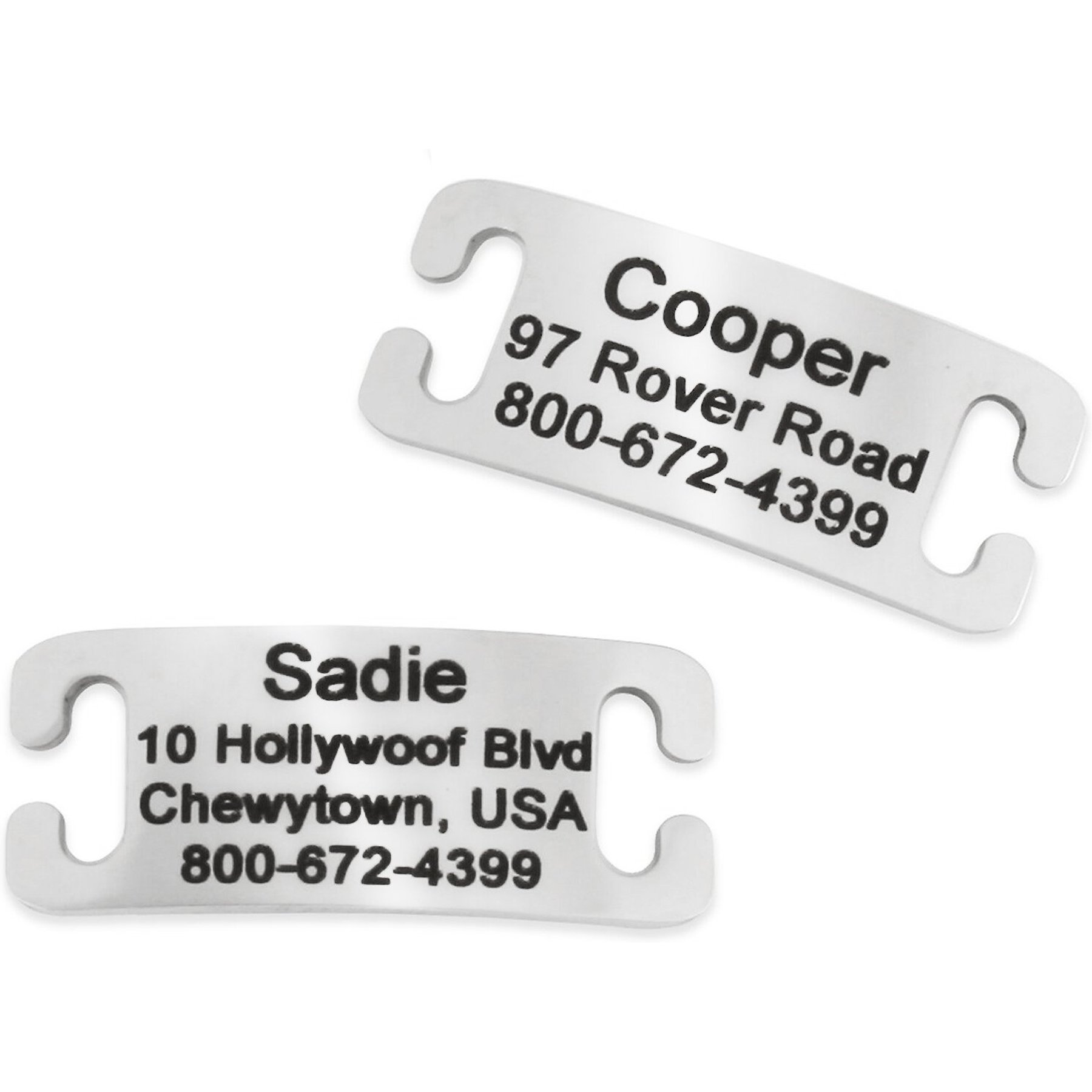 GoTags Stainless Steel Slide-On Personalized Dog & Cat ID Tag, Open Design, X-Small