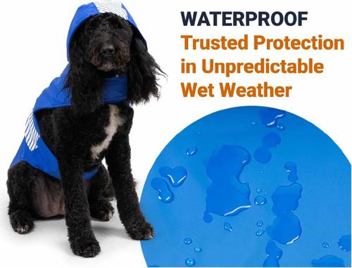 Show full view: GoTags Water Resistant Personalized Dog Raincoat, Blue, Large slide 6 of 9