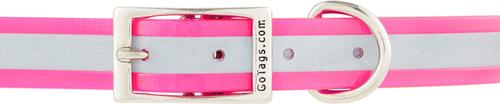 Show full view: GoTags Waterproof Personalized Reflective Dog Collar, Pink, 22 to 25-in neck, 1-in wide slide 4 of 8