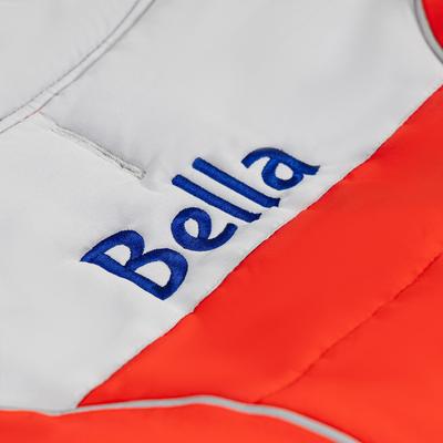 Show full view: GoTags Christmas Winter Puffer Personalized Dog Coat, Red, Medium slide 7 of 8