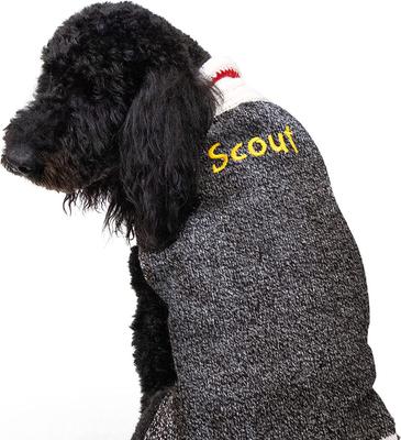 Show full view: GoTags Wool Personalized Dog Sweater, Dark Grey, X-Large slide 3 of 8