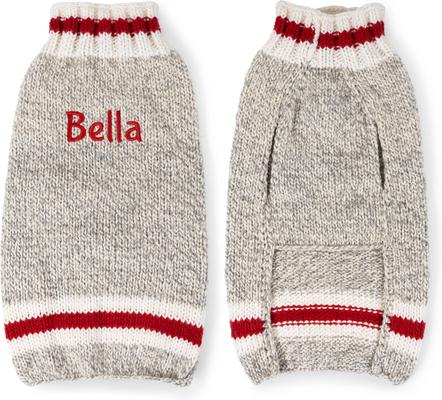 Show full view: GoTags Wool Personalized Dog Sweater, Light Grey, Large slide 4 of 8