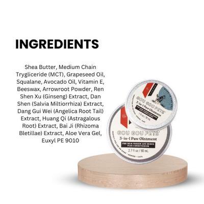 Show full view: Gou Gou Pets 3-in-1 Paw Ointment Dog & Cat Cream, 1-fl oz bottle slide 4 of 8