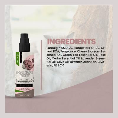 Show full view: Gou Gou Pets Cherry Blossom & Green Tea Leave In Conditioning Dog & Cat Spray, 8-fl oz bottle, 1 slide 3 of 8