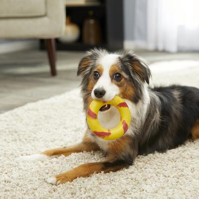 Show full view: GoughNuts Lite Bite Dog Toy, Yellow, 4-in slide 2 of 5