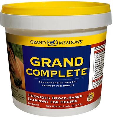 Show full view: Grand Meadows Grand Complete Comprehensive Support Powder Horse Supplement, 10-lb tub slide 1 of 2