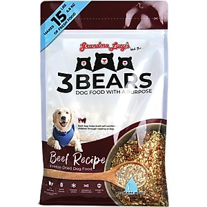 Grandma Lucy's 3 Bears Beef Freeze-Dried Dog Food, 3-lb bag