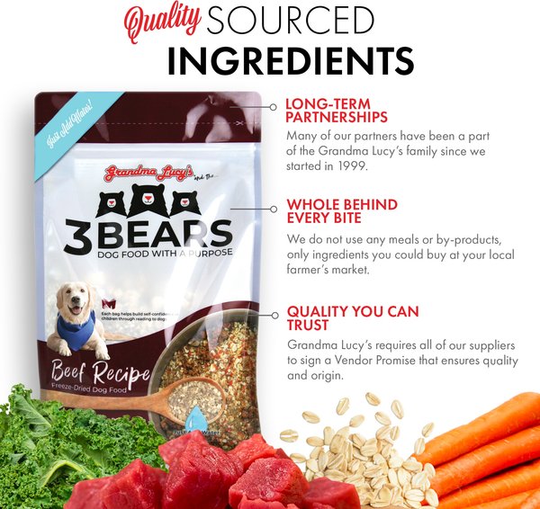 Grandma Lucy's 3 Bears Beef Freeze-Dried Dog Food