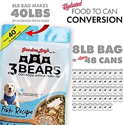 Grandma Lucy's 3 Bears Fish Freeze-Dried Dog Food, 1-lb bag slide 2 of 9