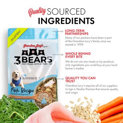 Show full view: Grandma Lucy's 3 Bears Fish Freeze-Dried Dog Food, 1-lb bag slide 5 of 11