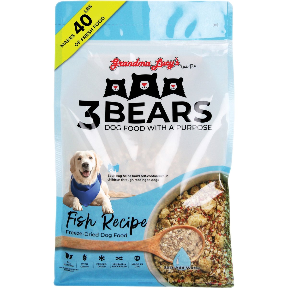 Grandma Lucy's 3 Bears Fish Freeze-Dried Dog Food, 8-lb bag