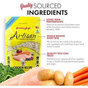 Grandma Lucy's Artisan Chicken Grain-Free Freeze-Dried Dog Food, 10-lb bag