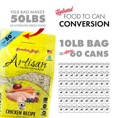 Show full view: Grandma Lucy's Artisan Chicken Grain-Free Freeze-Dried Dog Food, 10-lb bag slide 9 of 12