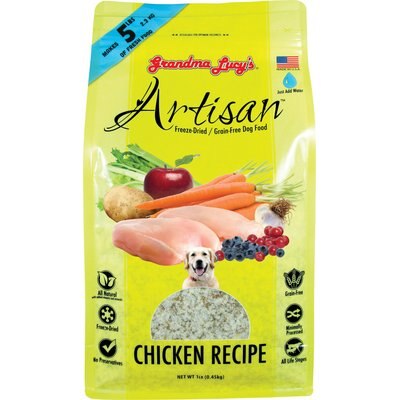 Grandma Lucy's Grandma Lucy's Artisan Chicken Grain-Free Freeze-Dried Dog Food, 1-lb bag