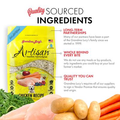 Show full view: Grandma Lucy's Artisan Chicken Grain-Free Freeze-Dried Dog Food, 3-lb bag slide 5 of 12