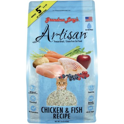 Grandma Lucy's Grandma Lucy's Artisan Grain-Free Chicken & Fish Freeze-Dried Cat Food, 1-lb bag