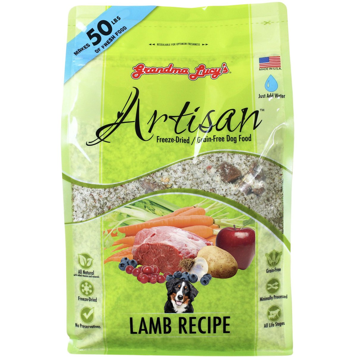 Grandma Lucy's Lamb Freeze-Dried Dog Food, 10-lb (makes 55-lbs)