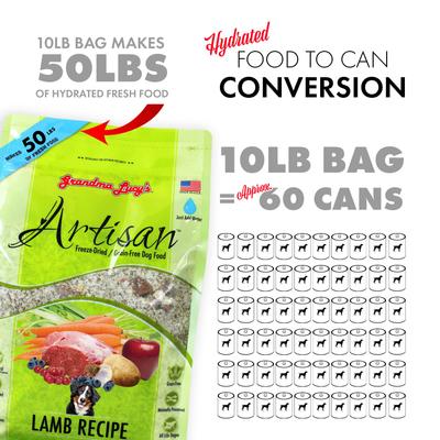 Show full view: Grandma Lucy's Artisan Lamb Grain-Free Freeze-Dried Dog Food, 10-lb bag slide 9 of 12