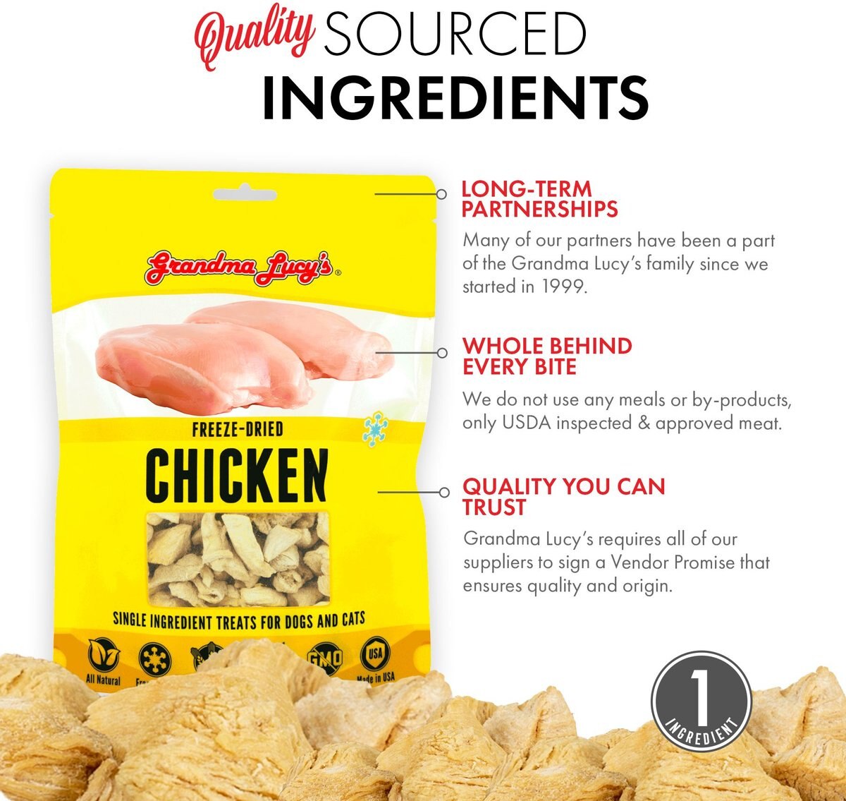 Grandma Lucy's Freeze-Dried Meatballs Chicken Parmesan Dog Treats