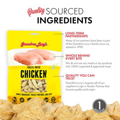Show full view: Grandma Lucy's Freeze-Dried Singles Chicken Dog & Cat Treats, 3.5-oz bag slide 5 of 10