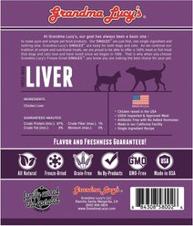 Grandma Lucy's Freeze-Dried Singles Liver Dog & Cat Treats, 2.5-oz bag slide 2 of 7