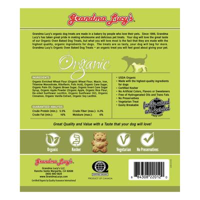 Show full view: Grandma Lucy's Organic Apple Oven Baked Dog Treats, 14-oz bag slide 3 of 9