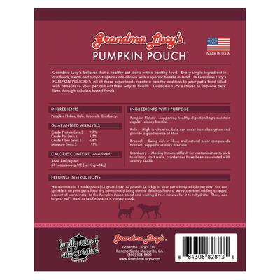 Show full view: Grandma Lucy's Pumpkin Pouch Bladder Freeze-Dried Dog & Cat Food Topper, 6-oz bag slide 3 of 9