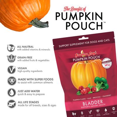 Show full view: Grandma Lucy's Pumpkin Pouch Bladder Freeze-Dried Dog & Cat Food Topper, 6-oz bag slide 4 of 9