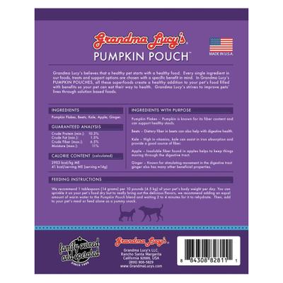 Show full view: Grandma Lucy's Pumpkin Pouch Digestive Freeze-Dried Dog & Cat Food Topper, 6-oz bag slide 3 of 9